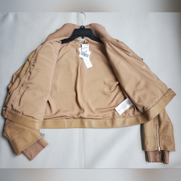NWT$495 SIMKHAI Becka Boxy Zip-front Vegan Faux Leather Jacket Sz Large - Picture 8 of 15